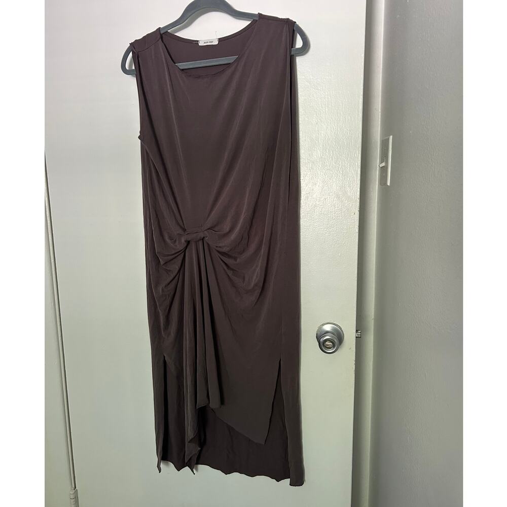 Mod Ref Asymmetrical Hem Tie-Front Dress